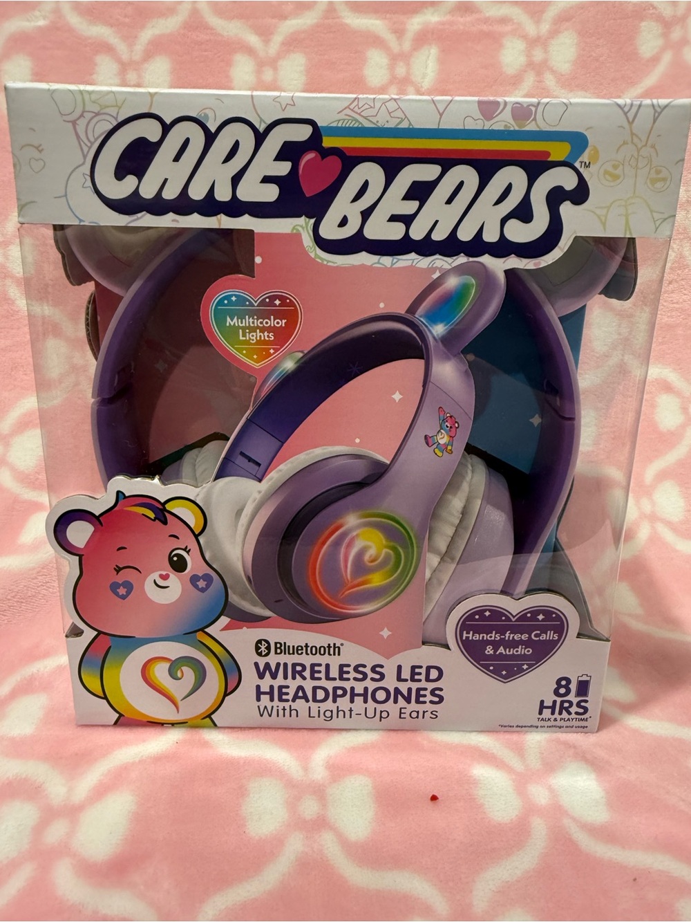 Care Bears Purple Wireless LED Headphones with Multicolor Lights
